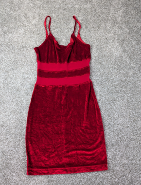 Michi Dress Womens M Red Cutout Mesh Stripper Bodycon Mini Boule De Neige USA